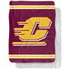 Central Michigan University Blanket, 60"x80" Primary Logo Stripes Silky Touch Sherpa Back Super Soft Throw Blanket
