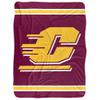 Central Michigan University Blanket, 60"x80" Primary Logo Stripes Silky Touch Sherpa Back Super Soft Throw Blanket view 2