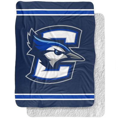 Creighton University Blanket, 60"x80" Primary Logo Stripes Silky Touch Sherpa Back Super Soft Throw Blanket
