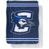 Creighton University Blanket, 60"x80" Primary Logo Stripes Silky Touch Sherpa Back Super Soft Throw Blanket view 1