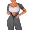 CEIUEO Women Sauna Suit Waist Trainer 3 in 1 Full Body Sweat Jumpsuit for Women Belly Fat(GY S) view 4