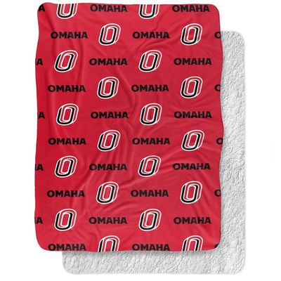 University of Nebraska at Omaha Blanket, 60"x80" Logo Pattern Silky Touch Sherpa Back Super Soft Throw Blanket