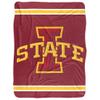 Iowa State University Blanket, 60"x80" Primary Logo Stripes Silky Touch Sherpa Back Super Soft Throw Blanket view 2