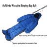 Adult Sleeping Bag Full Body Wearable Suit, Humanoid Sleeping Bag Hoodie Jumpsuit with Sleeves and Feet, Lightweight Waterproof Outdoor Sleeping Wear Jacket for Travel RV Trips Lounging view 3