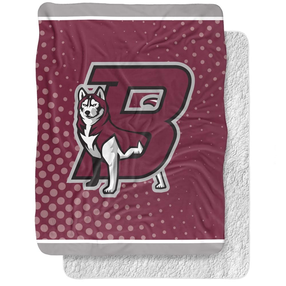 Bloomsburg University Blanket, 60"x80" Logo Dots, Silky Touch Sherpa Back Super Soft Throw Blanket