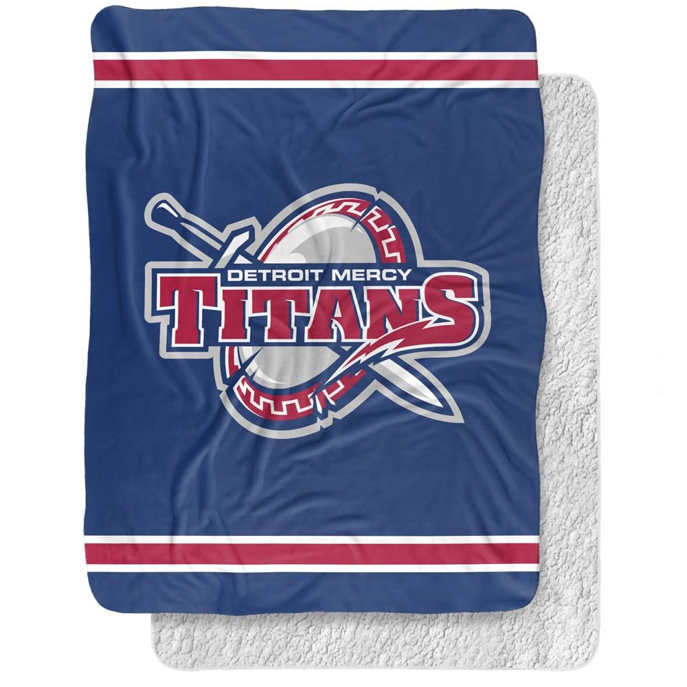 University of Detroit Mercy Blanket, 60"x80" Primary Logo, Silky Touch Sherpa Back Super Soft Throw Blanket