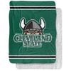 Cleveland State University Blanket, 60"x80" Primary Logo Stripes Silky Touch Sherpa Back Super Soft Throw Blanket