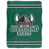 Cleveland State University Blanket, 60"x80" Primary Logo Stripes Silky Touch Sherpa Back Super Soft Throw Blanket view 2