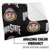 The Ohio State University Blanket, 60"x80" Brutus Pattern Silky Touch Sherpa Back Super Soft Throw Blanket view 3