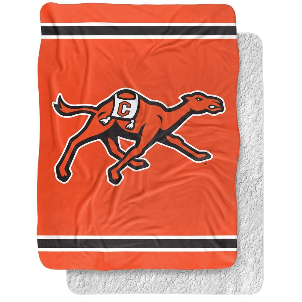 Campbell University Blanket, 60"x80" Primary Logo, Silky Touch Sherpa Back Super Soft Throw Blanket