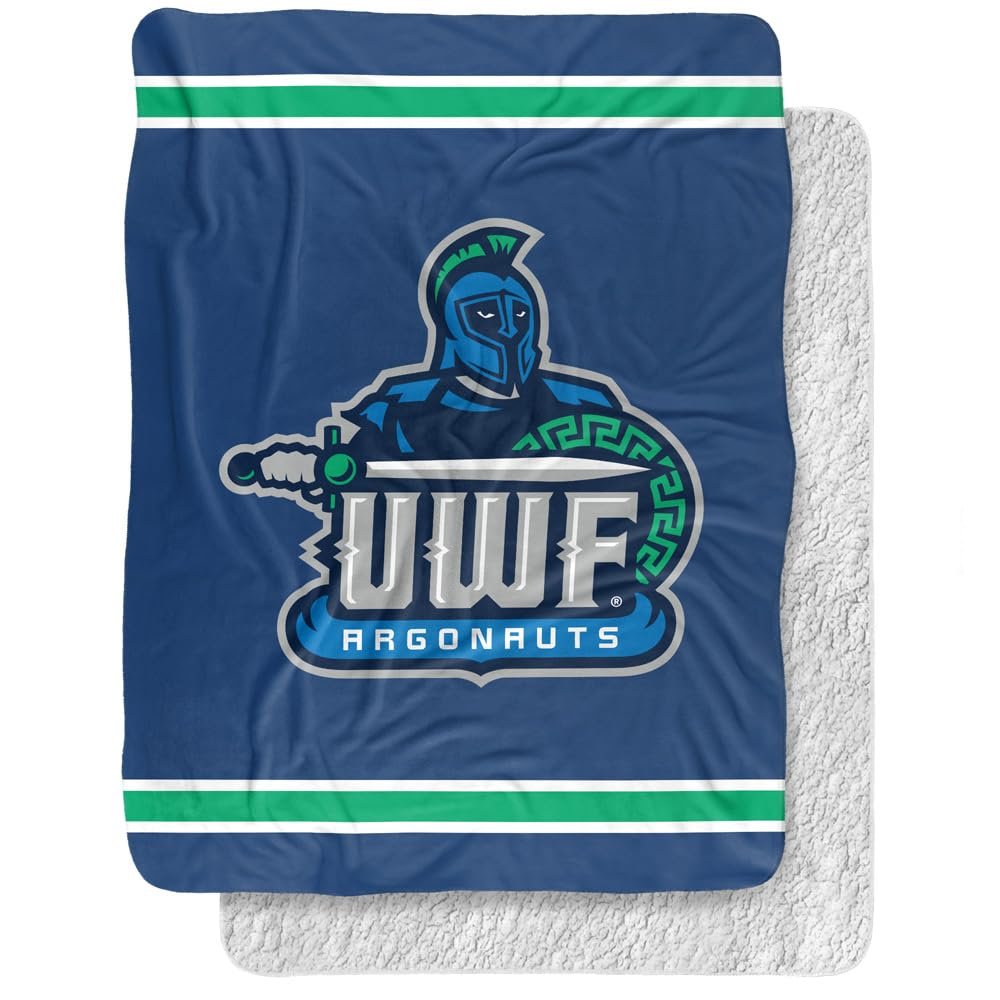 University of West Florida Argonauts Primary Logo, 60"x80" Silky Touch Sherpa Back Super Soft Throw Blanket