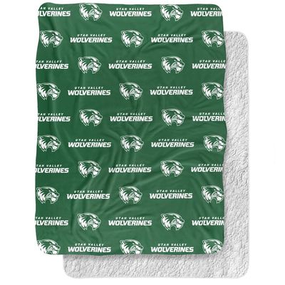 Utah Valley University Blanket, 60"x80" Logo Pattern, Silky Touch Sherpa Back Super Soft Throw Blanket