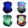SMEHCF 4 Multipurpose Bandanas for Women Men Headband Balaclava Hair Head Scarf Face Half Airsoft Paintball Mask Neck Gaiters Breathable Reusable Washable Universe Nebula Galaxy Blure Orange Green view 1