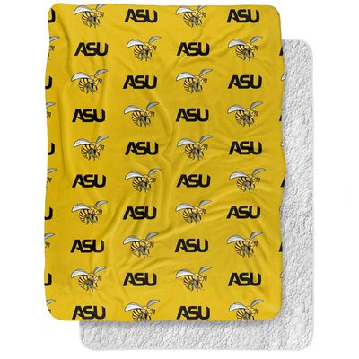 Alabama State University Blanket, 60"x80" Logo Pattern Silky Touch Sherpa Back Super Soft Throw Blanket
