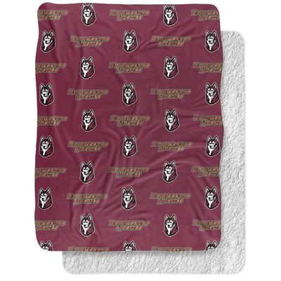Bloomsburg University Blanket, 60"x80" Logo Pattern, Silky Touch Sherpa Back Super Soft Throw Blanket