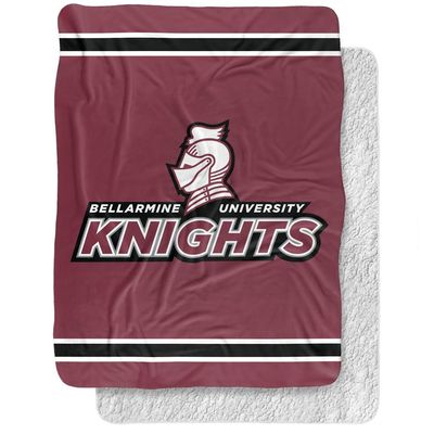 Bellarmine University Blanket, 60"x80" Primary Logo Stripes Silky Touch Sherpa Back Super Soft Throw Blanket