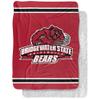 Bridgewater State University Blanket, 60"x80" Primary Logo Stripes Silky Touch Sherpa Back Super Soft Throw Blanket view 1