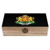 Coat Arms of Bulgaria Fashion Wood Treasure Box Dust-Proof Wooden Jewelry Keepsakes Box with Hinged Lid Front Clasp view 1