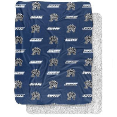 Southwestern Oklahoma State University Bulldogs Blanket, 60"x80" Logo Pattern, Silky Touch Sherpa Back Super Soft Throw Blanket