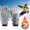 YOLAI Winter Warm Gloves for Men Touchscreen Gloves Cold Weather Windproof Thermal Snow Gloves for Working Cycling (Beige, One Size) view 3