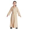 AFAVOM Muslim Dress for Girls Islamic Abaya Long Sleeve Hooded Maxi Dress Trimmings Split Hem Casual Robe Loose Fit Solid Color Outfit Eid Ramadan Kaftan Church Prayer Clothes Camel-Hooded 4-5 Years view 3