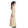 AFAVOM Muslim Dress for Girls Islamic Abaya Long Sleeve Hooded Maxi Dress Trimmings Split Hem Casual Robe Loose Fit Solid Color Outfit Eid Ramadan Kaftan Church Prayer Clothes Camel-Hooded 4-5 Years view 4