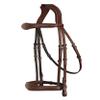 Exion Hunter Anatomic English Bridle for Horses with Rubber Reins | Premium Vegetable-Tanned Leather | Fancy Stitch Raised Padded Bridle | Show, Jumping, Training | Black & Brown | Full, Cob, Over view 1