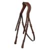 Exion Hunter Anatomic English Bridle for Horses with Rubber Reins | Premium Vegetable-Tanned Leather | Fancy Stitch Raised Padded Bridle | Show, Jumping, Training | Black & Brown | Full, Cob, Over view 3