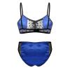 Miutii Sissy Men's Floral Lace Bra Bikini Panties 2 Piece Crossdressing Nightwear Pajamas Set Blue Large view 2