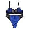 Miutii Sissy Men's Floral Lace Bra Bikini Panties 2 Piece Crossdressing Nightwear Pajamas Set Blue Large view 4