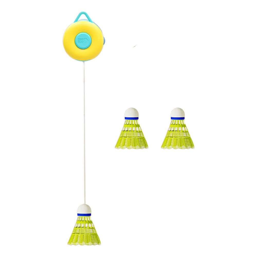 Badminton Training Tool for Solo Practice, Racket with Stable Suction Base, high-Strength Elastic Rope, Improves Skills for Children, and Adults, Suitable for Indoor and Outdoor Exercise.