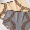 AFTOSA Women's cotton lace briefs, high-waisted, non-traceable, breathable, hip fattening, plus jacquard contrasting belly briefs view 2