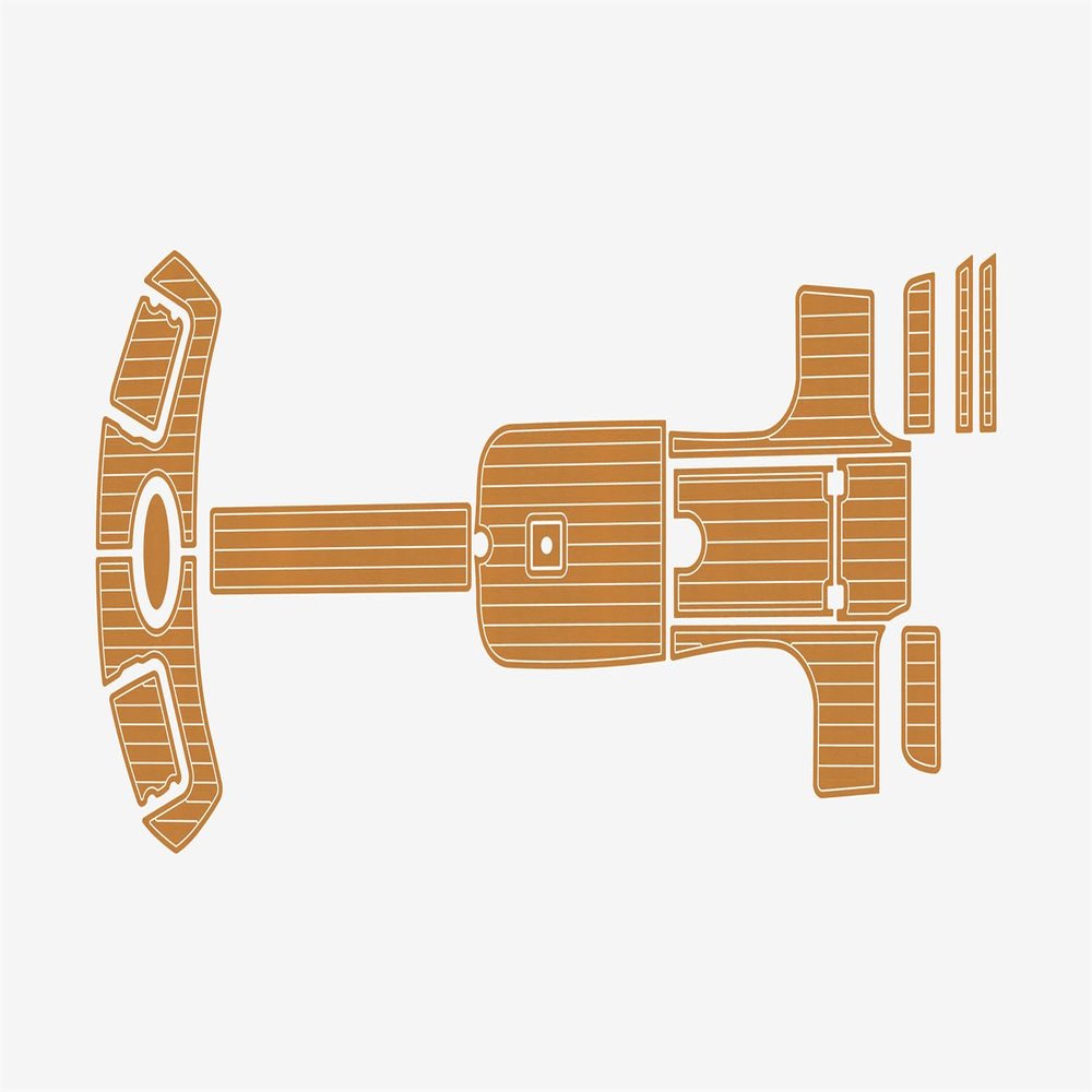 ATDEK 2006 Chaparral 225 SS Cockpit & Swim Platform 1/4 6mm eva Faux Teak Deck Surfing Boat Fishing Boat Motorcycle Hurts crapet Non-Slip mat Floor (White Over Brown)