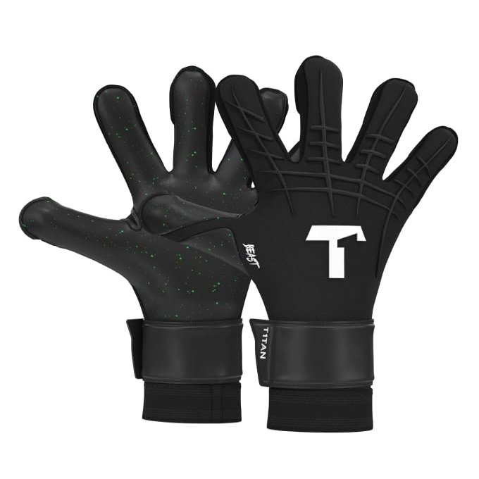 T1TAN Black Beast 3.0 - Goalkeeper Gloves - Without Finger Protection - Soccer Goalkeeper Gloves - Size 6