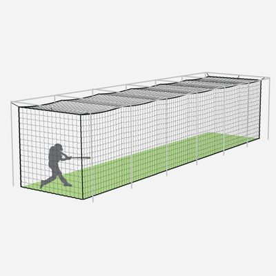 FORTRESS Baseball Batting Cage Nets | Professional Fully Enclosed #36/#42/#62 Grade Heavy Duty HDPP Netting | Two Piece Baseball & Softball Cage Netting (#36, 55 x 14 x 12)