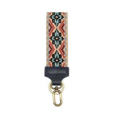 Joy Susan Women's Fashon Wristlet Purse Replacement Strap Easy Find Wristlet Keychain - 2 inch Wide Turquoise Multicolored Embroidered