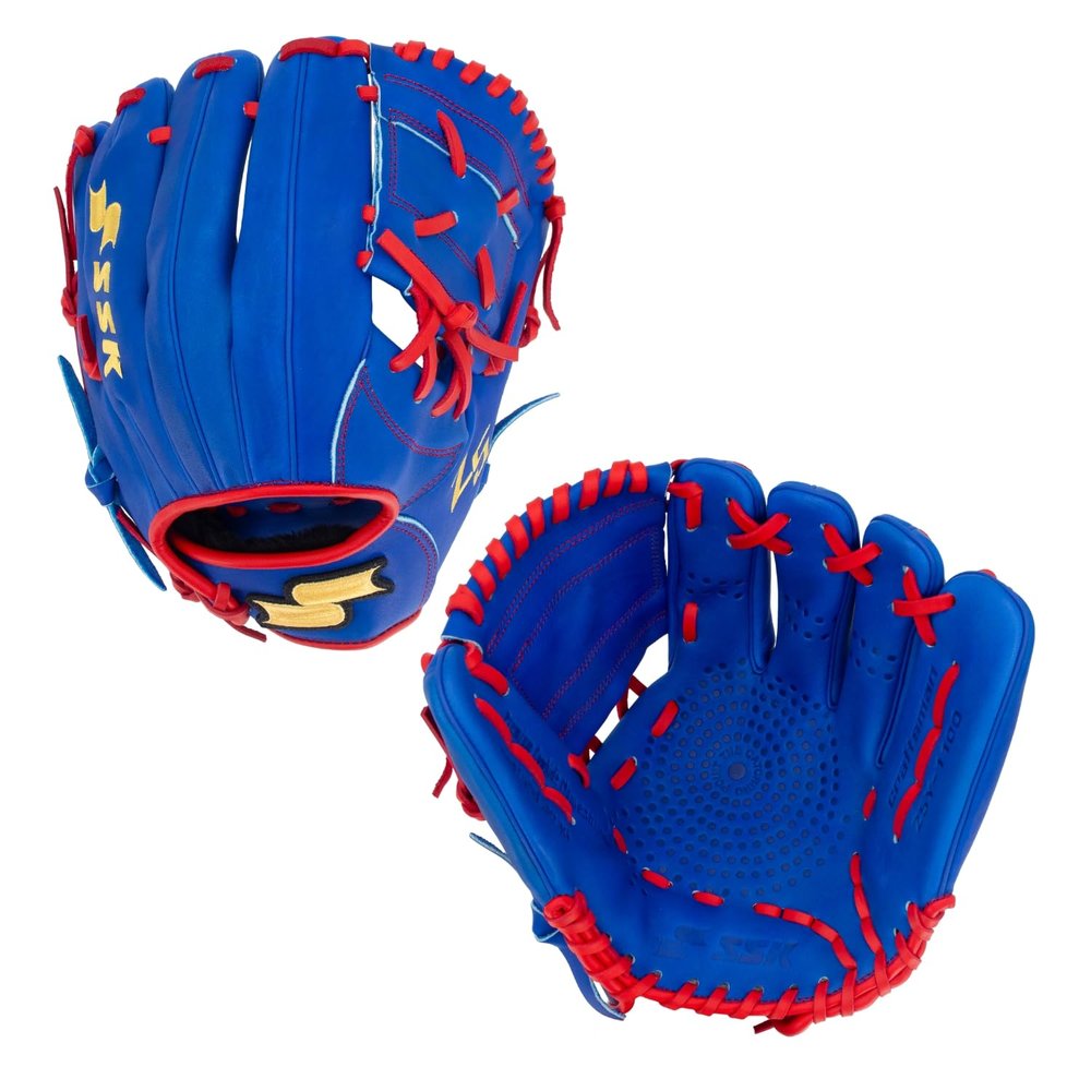 SSK Z5 Craftsman Youth Baseball Glove  10.5  11  11.25  11.5 Right & Left Hand Throw (Royal/Red - One-Piece Web, 11" - Right Hand Throw)