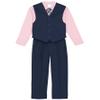 Calvin Klein Boys' 4-Piece Formal Dress Up Suit Vest Set, Vest, Pants, Collared Dress Shirt, and Tie, Bank Blue, 2T view 1