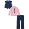 Calvin Klein Boys' 4-Piece Formal Dress Up Suit Vest Set, Vest, Pants, Collared Dress Shirt, and Tie, Bank Blue, 2T view 2