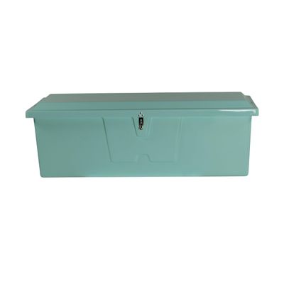 Taylor Made Stow N Go Standard Fiberglass Dock Box, Medium (24"H X 72"W X 23"D), Seafoam Green, Smooth Interior Finish, Lockable Latch, Stainless-Steel Hardware - 83552SF