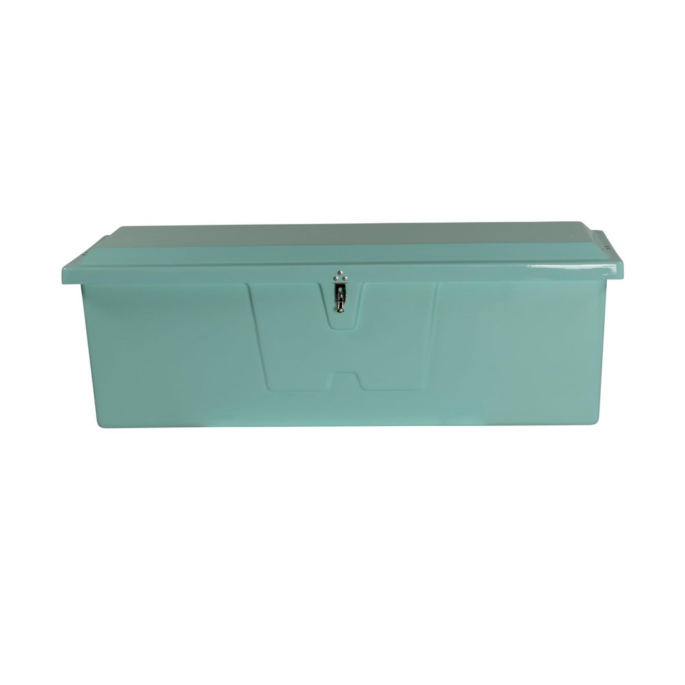 Taylor Made Stow N Go Standard Fiberglass Dock Box, Medium (24"H X 72"W X 23"D), Seafoam Green, Smooth Interior Finish, Lockable Latch, Stainless-Steel Hardware - 83552SF