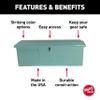 Taylor Made Stow N Go Standard Fiberglass Dock Box, Medium (24"H X 72"W X 23"D), Seafoam Green, Smooth Interior Finish, Lockable Latch, Stainless-Steel Hardware - 83552SF view 3