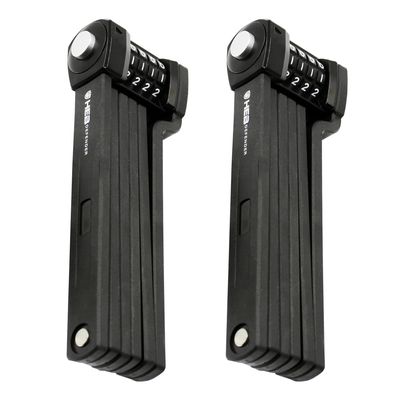 HEB Defender Folding Bike Lock - Heavy Duty Bike Lock - Anti-Theft-Foldable Bike Lock, Combination Bike Lock for Ebikes, MTB, Scooters, & Bicycles (33.5 inch Compact Combination Lock, 2, Count)