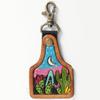 American Darling ADKR169 Hand Tooled Carved Genuine Leather Keyring view 3