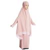Abayas for Girls Abaya Dubai Turkey Kaftan Prayer Dress and Full Cover Lace Hijab Kids Muslim Long Sleeve Arabian Robe Ramadan Maxi Dresses Modest Islamic Casual Clothes Clothing Pink 6-7 Years view 3