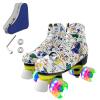 Ugboiu Roller Skates for Men and Women, Derby Roller Skates with 4 Shiny Wheel, Classic Double-Row Skates for Indoor and Outdoor view 1