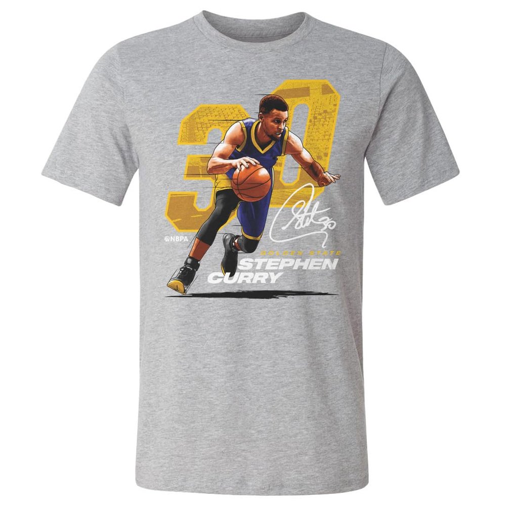 500 LEVEL Steph Curry Shirt - Steph Curry Offset Y WHT (Heather Gray, XXXX-Large)
