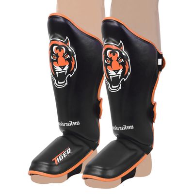 Tiger Pro Shin Guards MMA Martial Arts, Muay Thai, Kickboxing, Leg Instep Protection Pads, Kicking, Sparring, Training Gear, Karate, Boxing, Taekwondo - Unisex (Medium/Large/Extra Large) (Extra Large)