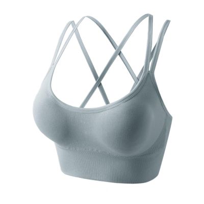 ALLC Sports Bras for Women Breathable Sports Bra Hollow Cross Shoulder Strap Bra Shockproof Anti-Sag Bra for Workout Yoga (Color : G, Size : Small)
