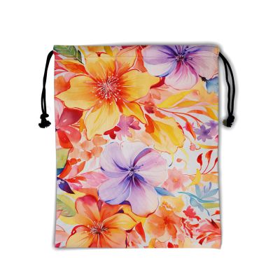 Flowers Gymnastics Drawstring Grip Bag - Tropical Floral Grip Bags for Gymnasts Plant Blossom Gym Storage Pouch Art String Bag for Sports Party Favors